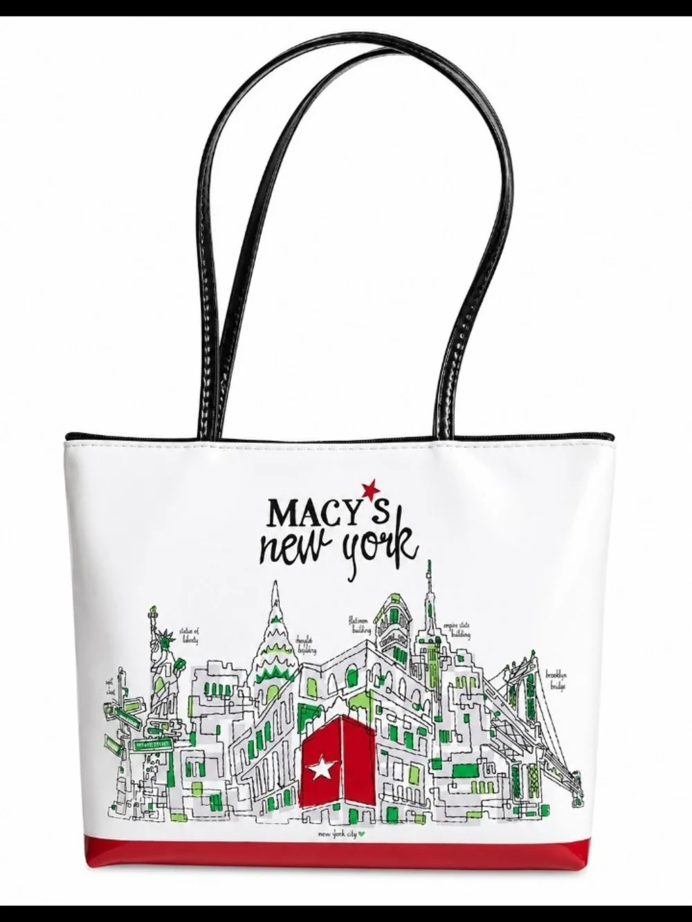 Macy's  NY Skyline Graphic Rare Exclusive Vinyl Tote NWT